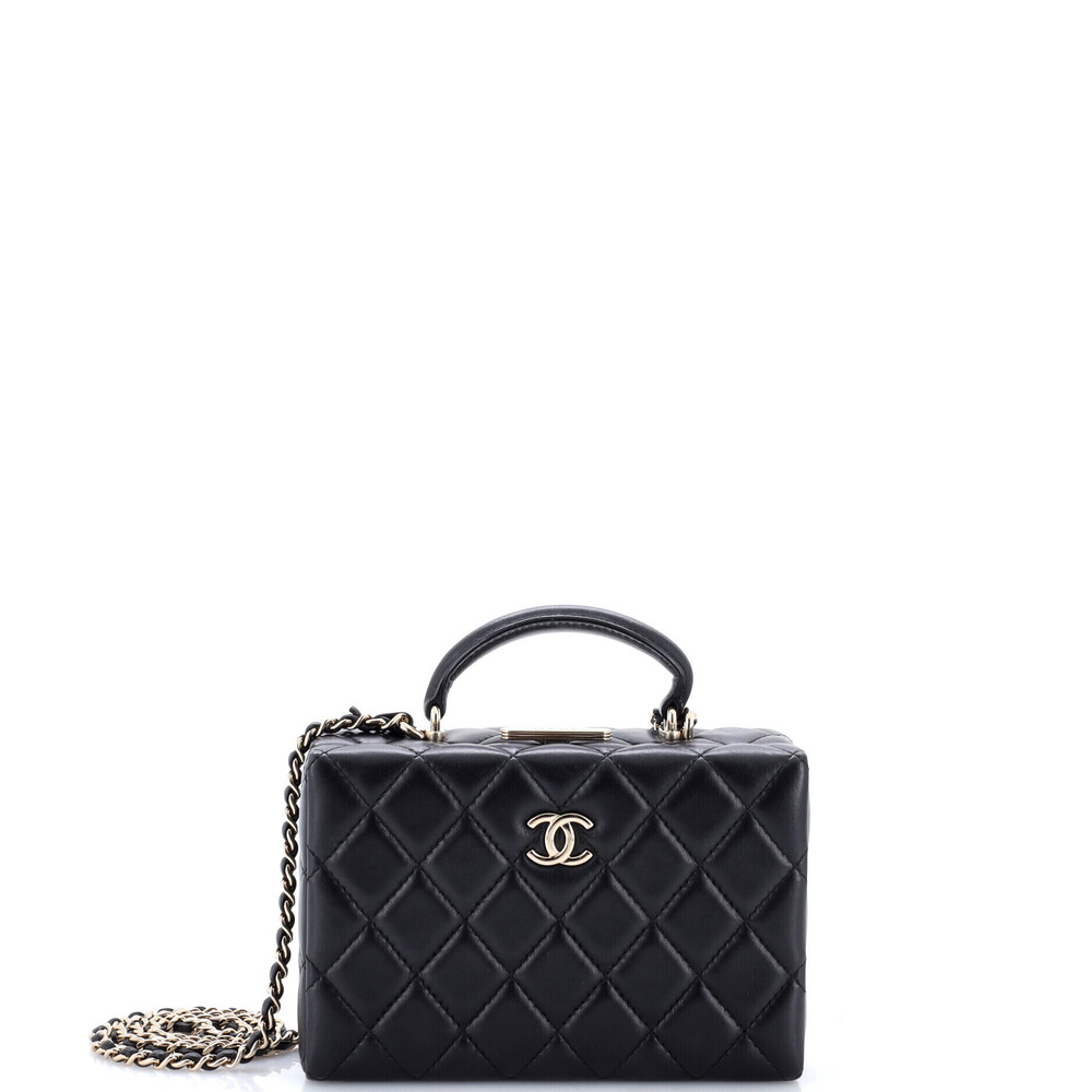Chanel Small Top Handle Box Bag Quilted Lambskin